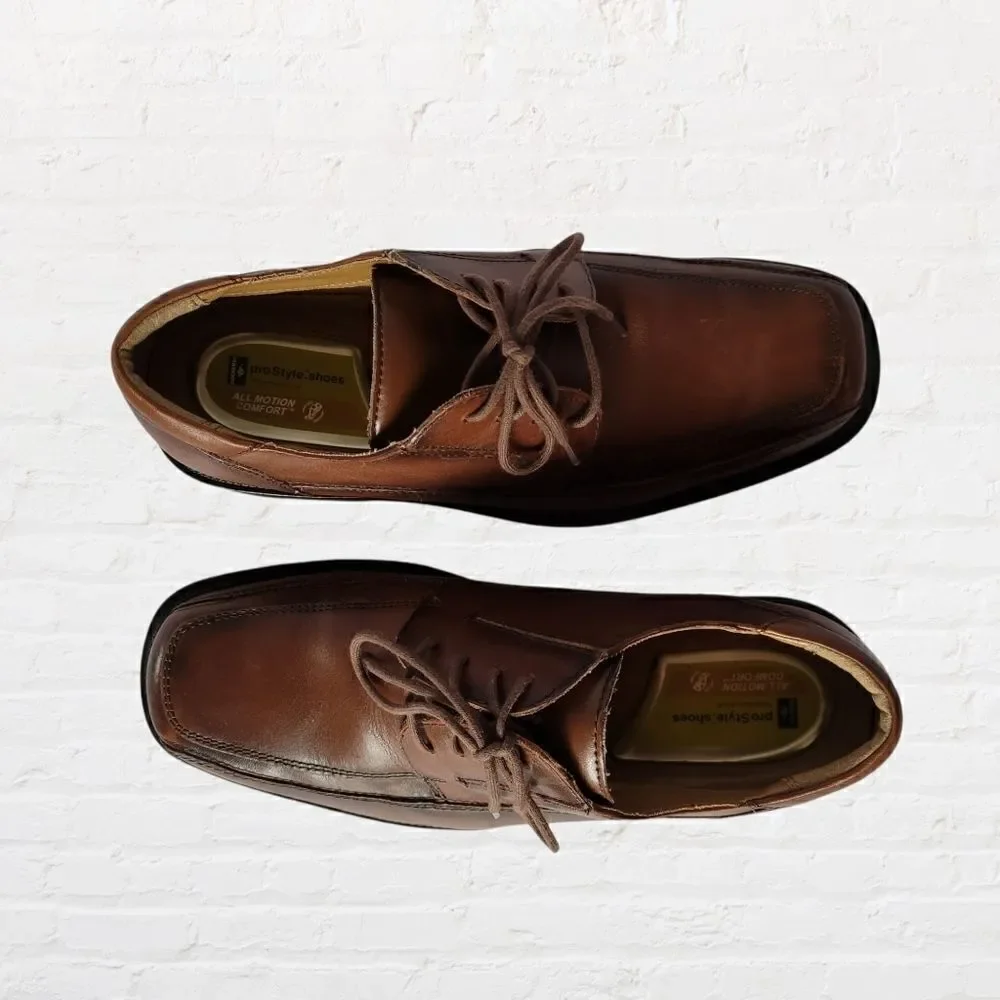 Dockers Men's Size 10 Brown Leather Square Toe Oxfords with Comfort Heels